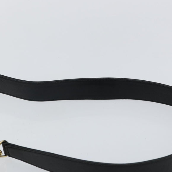 GUCCI Bamboo Shoulder Bag Leather 2way Black Gold 001 1638 Auth 142796