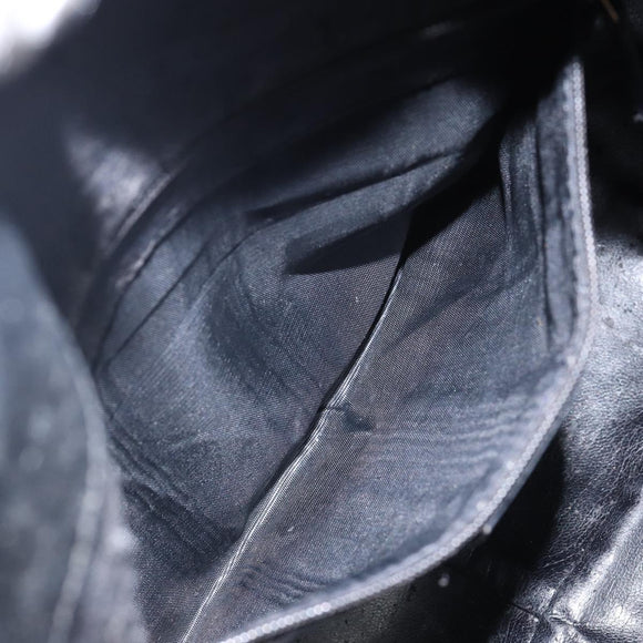 GUCCI Bamboo Shoulder Bag Leather 2way Black Gold 001 1638 Auth 142796