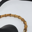 GUCCI Bamboo Shoulder Bag Leather 2way Black Gold 001 1638 Auth 142796-8