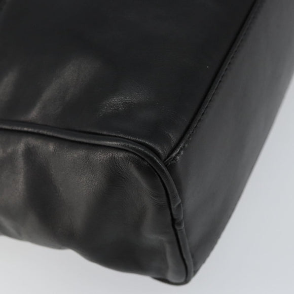 CELINE Schoudertas Leer Zwart Goud Auth 142797