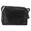 CELINE Schoudertas Leer Zwart Goud Auth 142797-2