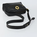 CELINE Schoudertas Leer Zwart Goud Auth 142797-7