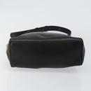 CELINE Shoulder Bag Leather Black Gold Auth 142797-5