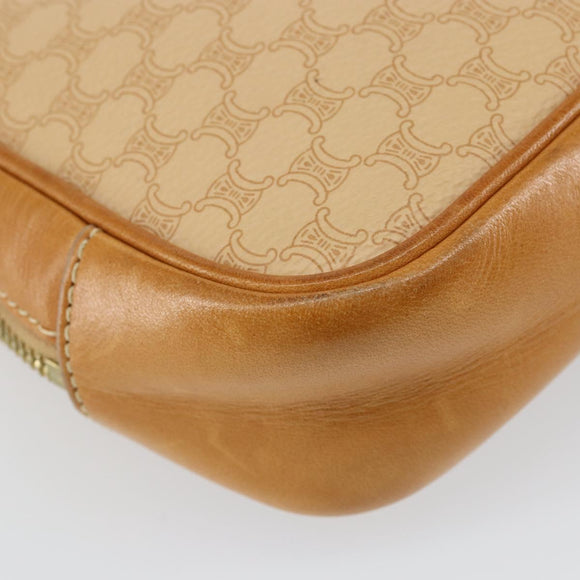 CELINE Macadam Canvas Hand Bag PVC Beige Gold Auth 142798
