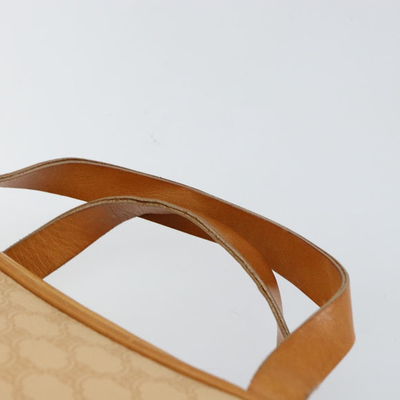 CELINE Macadam Canvas Hand Bag PVC Beige Gold Auth 142798