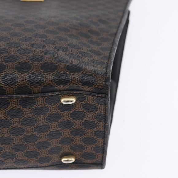 CELINE Macadam Canvas Tote Bag PVC Leather 2way Black Gold Auth 142799