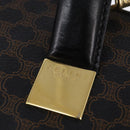 CELINE Macadam Canvas Tote Bag PVC Leather 2way Black Gold Auth 142799-19