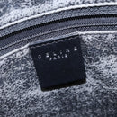 CELINE Macadam Canvas Tote Bag PVC Leather 2way Black Gold Auth 142799-20