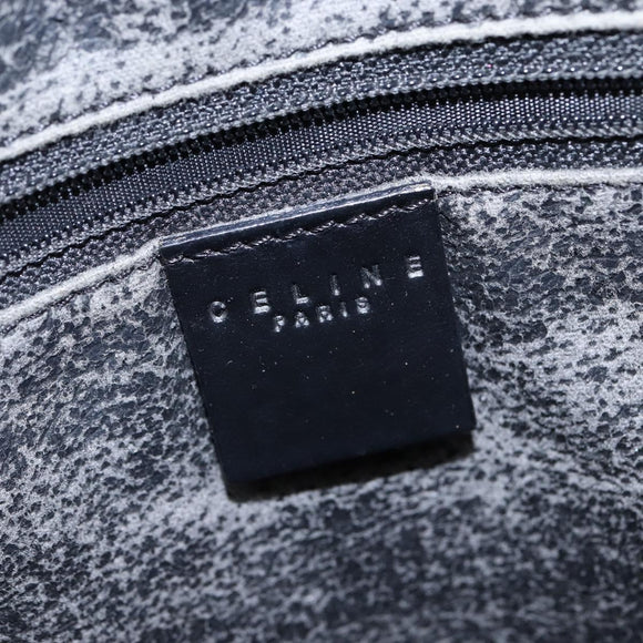 CELINE Macadam Canvas Tote Bag PVC Leather 2way Black Gold Auth 142799