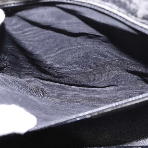 CELINE Macadam Canvas Tote Bag PVC Leather 2way Black Gold Auth 142799