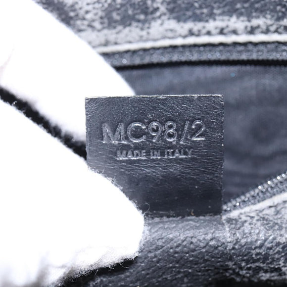 CELINE Macadam Canvas Tote Bag PVC Leather 2way Black Gold Auth 142799