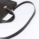 CELINE Macadam Canvas Tote Bag PVC Leather 2way Black Gold Auth 142799-8