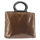 CELINE Macadam Canvas Hand Bag Brown Gold Auth 142800-1