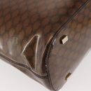 CELINE Macadam Canvas Hand Bag Brown Gold Auth 142800-9