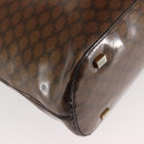 CELINE Macadam Canvas Hand Bag Brown Gold Auth 142800-15