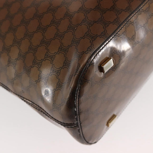 CELINE Macadam Canvas Hand Bag Brown Gold Auth 142800
