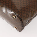 CELINE Macadam Canvas Hand Bag Brown Gold Auth 142800-16