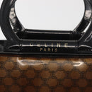 CELINE Macadam Canvas Hand Bag Brown Gold Auth 142800-10