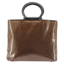 CELINE Macadam Canvas Hand Bag Brown Gold Auth 142800-13