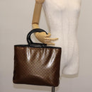 CELINE Macadam Canvas Hand Bag Brown Gold Auth 142800-21