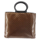 CELINE Macadam Canvas Hand Bag Brown Gold Auth 142800-2
