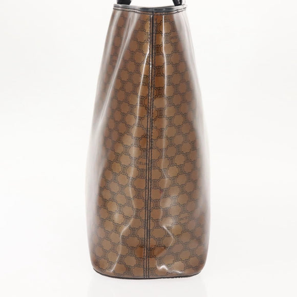 CELINE Macadam Canvas Hand Bag Brown Gold Auth 142800