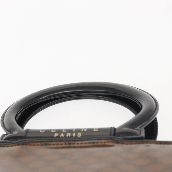 CELINE Macadam Canvas Hand Bag Brown Gold Auth 142800