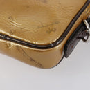 LOEWE Anagram Shoulder Bag Enamel Brown Silver Auth 142804-16