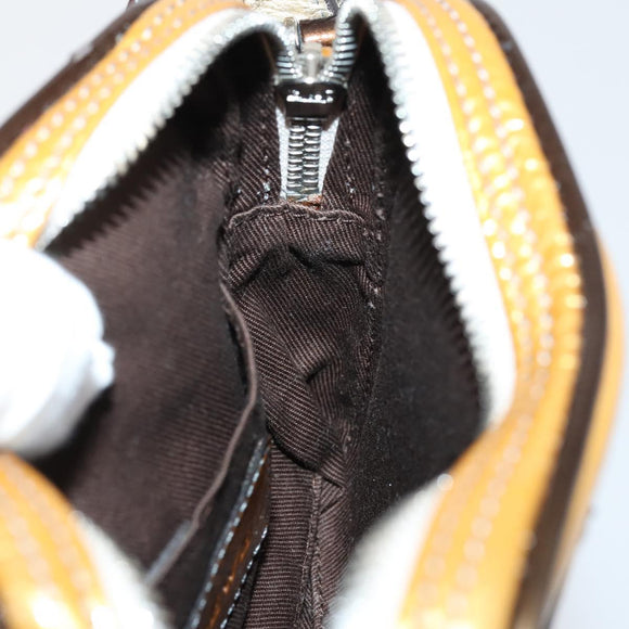 LOEWE Anagram Shoulder Bag Enamel Brown Silver Auth 142804