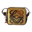 LOEWE Anagram Shoulder Bag Enamel Brown Silver Auth 142804-13