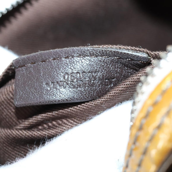 LOEWE Anagram Shoulder Bag Enamel Brown Silver Auth 142804