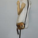 LOEWE Anagram Shoulder Bag Enamel Brown Silver Auth 142804-22