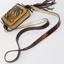 LOEWE Anagram Shoulder Bag Enamel Brown Silver Auth 142804-7