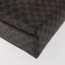 CELINE Macadam Canvas Shoulder Bag PVC Leather Black Gold Auth 142805-14