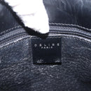 CELINE Macadam Canvas Shoulder Bag PVC Leather Black Gold Auth 142805-17