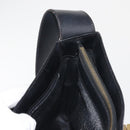 CELINE Macadam Canvas Shoulder Bag PVC Leather Black Gold Auth 142805-18