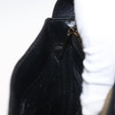 CELINE Macadam Canvas Shoulder Bag PVC Leather Black Gold Auth 142805-22