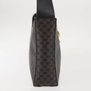 CELINE Macadam Canvas Shoulder Bag PVC Leather Black Gold Auth 142805-4