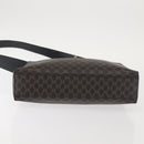 CELINE Macadam Canvas Shoulder Bag PVC Leather Black Gold Auth 142805-5