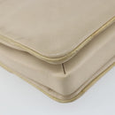 CELINE Shoulder Bag Leather Beige Gold Auth 142806-17