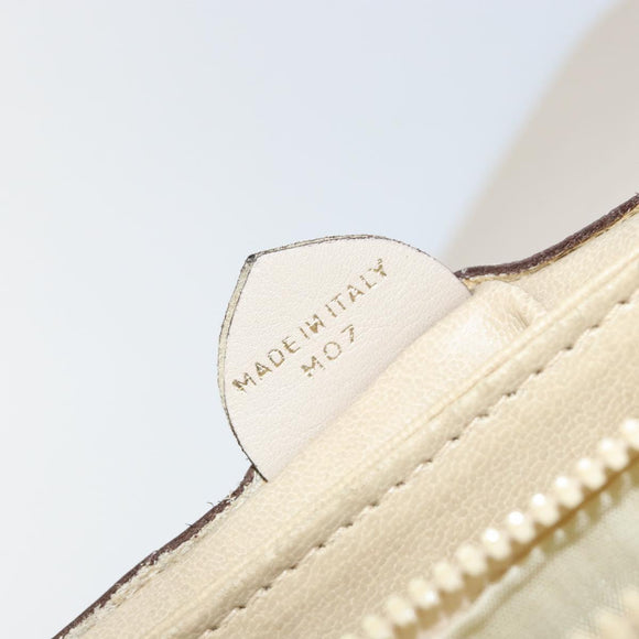 CELINE Shoulder Bag Leather Beige Gold Auth 142806