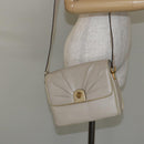 CELINE Shoulder Bag Leather Beige Gold Auth 142806-23