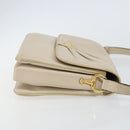 CELINE Shoulder Bag Leather Beige Gold Auth 142806-3