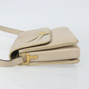 CELINE Shoulder Bag Leather Beige Gold Auth 142806-4