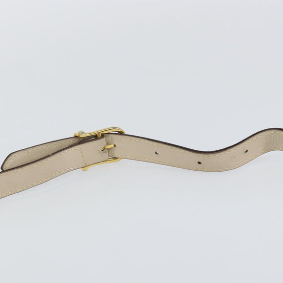 CELINE Shoulder Bag Leather Beige Gold Auth 142806