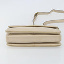CELINE Shoulder Bag Leather Beige Gold Auth 142806-5