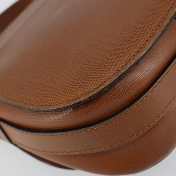 CELINE Shoulder Bag Leather Brown Gold Auth 142807