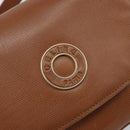 CELINE Shoulder Bag Leather Brown Gold Auth 142807-17