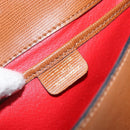 CELINE Shoulder Bag Leather Brown Gold Auth 142807-18