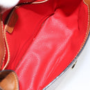 CELINE Shoulder Bag Leather Brown Gold Auth 142807-11